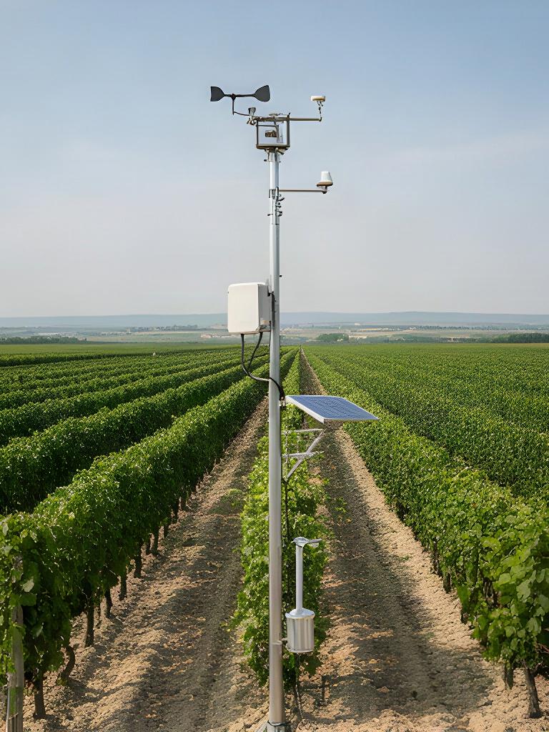 Stazione meteorologica automatica tra i vigneti della pianura friulana