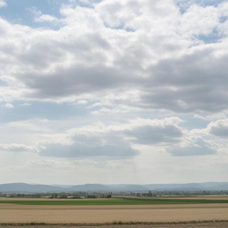 Stratocumuli chiari sopra una pianura agricola del Friuli Venezia Giulia