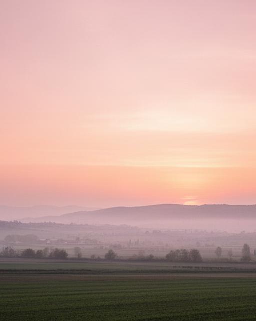 Cielo rosato all alba sopra una pianura del Friuli Venezia Giulia